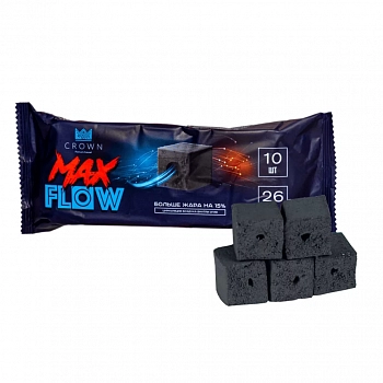 Crown MaxFlow 26мм, 10шт/уп - уголь для кальяна